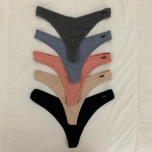 5 Pack Cotton Rib Thongs